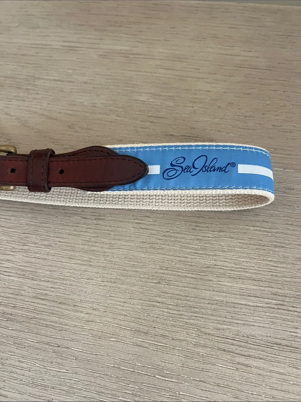 Youth, Sea Island, belt, blue and white size 28 ribbon belt